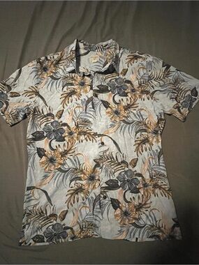 Jack O'Neill Men's Short Sleeve Tropical Button Down Shirt Size L